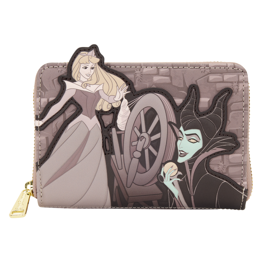Sleeping Beauty & Maleficent Spinning Wheel Zip Around Wallet